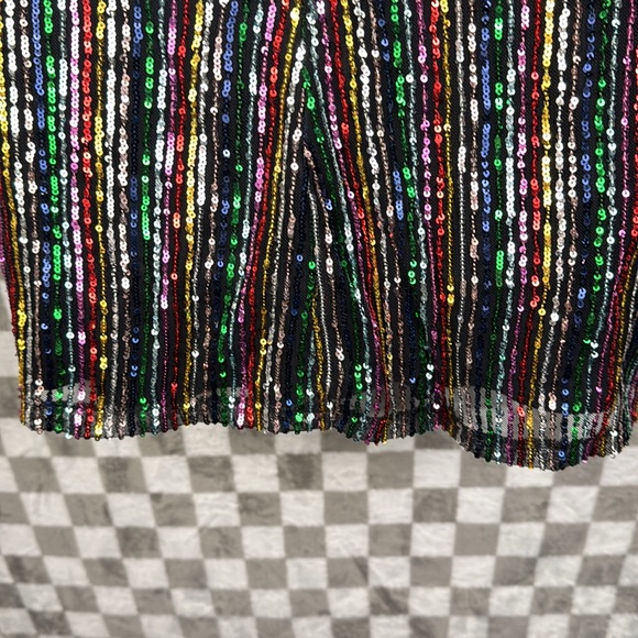 Rainbow sequin dress formal cocktail dress Three pink hearts m adjustable strap - Picture 5 of 13